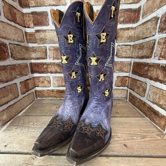 Old Gringo Shoes - Old Gringo Purple and Brown Texas Heeled Boots